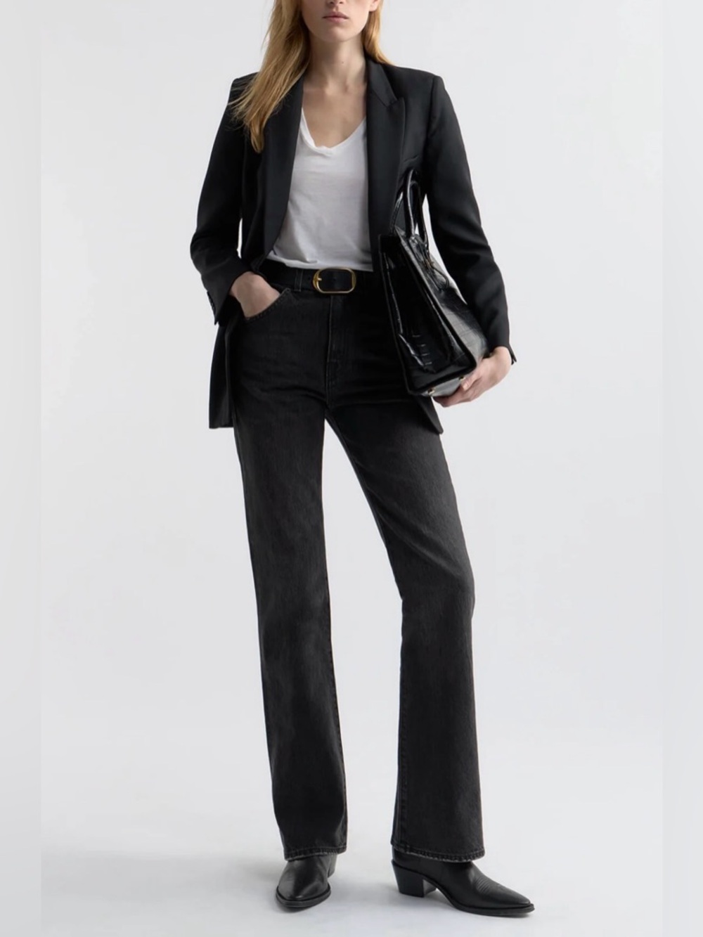 Nili Lotan - JOAN JEAN /High-Rise Non-Stretch Straight Leg Denim/ 30 / Black/NWT